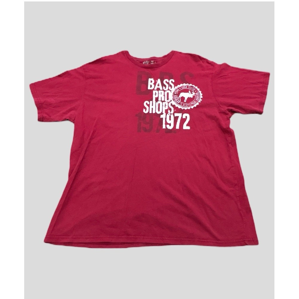 Vintage Style Bass Pro Shops Red Men's Graphic T-Shirt Size XXL Short Sleeve
